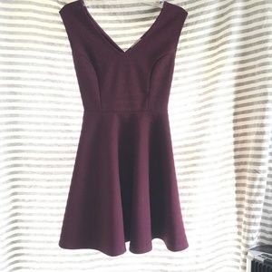 SOLD Plum Keyhole Dress with Circle Skirt